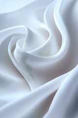 Poster - Soft white silk fabric with elegant folds and curves creating gentle waves and shadows, suitable for luxury fashion and wedding design backgrounds.