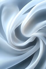 Poster - Elegant white spiral curves creating dynamic flow and movement against soft gray background, abstract minimalist composition for modern interior design projects.