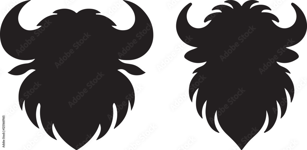 buffalo head logo clip art silhouette design vector illustration Stock ...