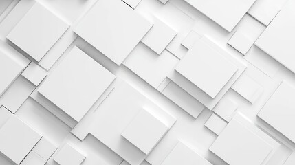 Wall Mural - White square texture, abstract design, background, 3D render, website banner