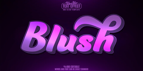 Poster - blush editable text effect, customizable pink and color 3d font style