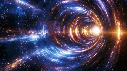 Wall Mural - Abstract cosmic tunnel through space