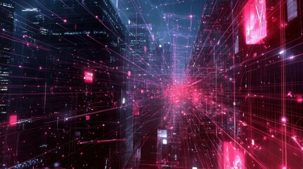 Poster - Digital future with interconnected nodes and lines