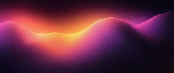 Poster - Abstract Gradient Background Magenta Pink Purple Yellow Vibrant Noise Texture Glowing Colorful Design