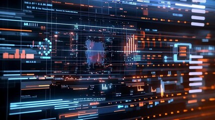 Aufkleber - complex data streams flowing through futuristic server room visualizing digital brain activity, high