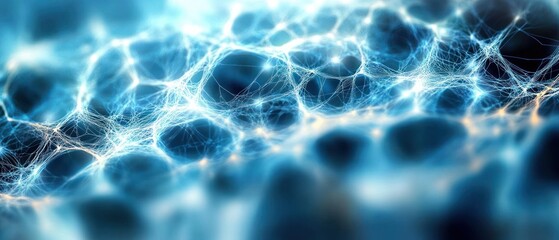 Poster - Translucent Interconnected Lines Ethereal Digital Art with Ambient Light and Depth