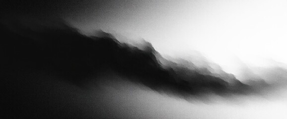 Poster - Black and White Abstract Minimalist Background with Soft Gradients and Dramatic Lighting Texture