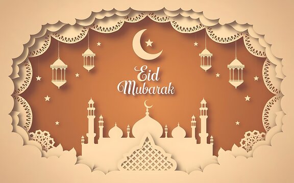 Eid mubarak islamic greetings background Elegance Islamic Celebration Card