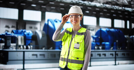 Poster - The Woman Engineer Operates Machinery at an Oil