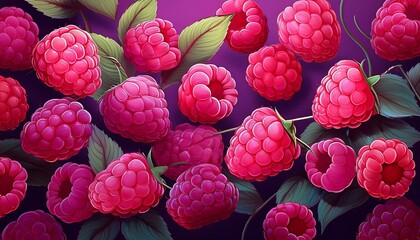 Wall Mural - Frische Himbeeren