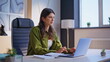 © stockbusters - Successful startuper rejoicing win looking laptop screen at remote workplace.