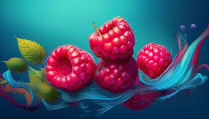 Wall Mural - Frische Himbeeren