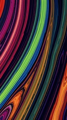 Poster - Vibrant swirling abstract patterns in bright colors create a dynamic visual experience. Generative AI