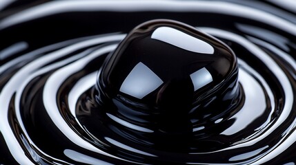 Poster - Dark Liquid Ripples, Abstract Texture, Detailed Close-up