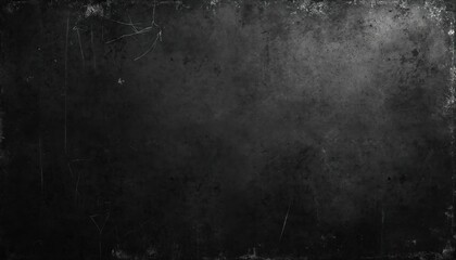 Fototapete - Grunge black scratched background with old film effect. Distressed scary texture with space for design, brushed cover with dirt and dust. Rough weathered material with grain and noise.