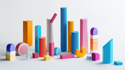 Poster - A visually appealing infographic featuring bar charts representing different sectors of a business, set against a clean white background, designed for effective communication of financial data.