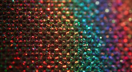Aufkleber - Macro photo of RGB grid on LED panel. Abstract tech design with illuminated screen, textured pixel pattern background. Close-up of colorful diodes, electronic glowing mesh concept. Vibrant color