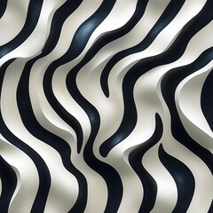 Poster - Metallic zebra stripes creating a wavy and hypnotic optical illusion