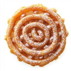 Poster - Top view of Funnel Cake, isolated on white, photorealistic food