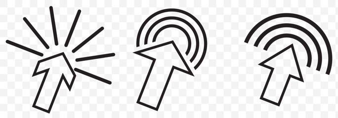 Aufkleber - Click icon vector set. Cursor pointer clicking symbol collection. Press, touch and tap with finger sign illustration. Eps 10.
