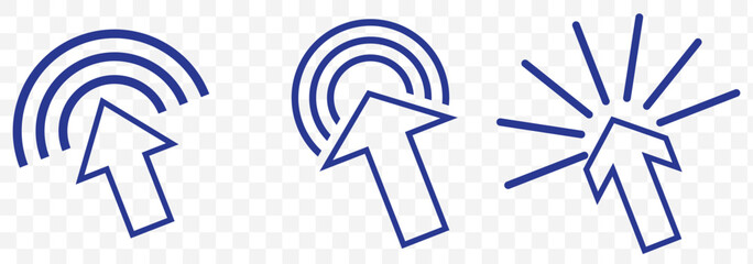 Aufkleber - Click icon vector set. Cursor pointer clicking symbol collection. Press, touch and tap with finger sign illustration. Eps 10.