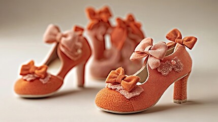 Poster - Charming Dolled up Doll Shoes With Beautiful Bows Displayed in a Soft Light Setting