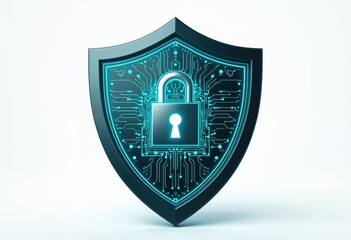 Fototapete - Secure network with advanced cyber shield protection, keep business safe. Generative AI, security concept, privacy. Digital technology provides secure safety, network, cyber cyberspace datum, system