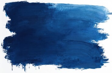 Aufkleber - Dark blue brushstrokes on white backdrop. Abstract indigo design with hand-painted horizontal strokes. Ink drawing with paint smear, grunge texture. Fluid liquid artistic graphic element for street