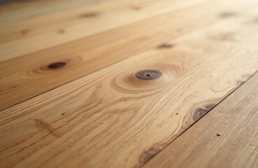 Poster - Oak wood surface displays smooth grain. Subtle texture details and natural pattern add warm feel. Macro shot emphasizes brown material. Design for timber background or hardwood furniture.