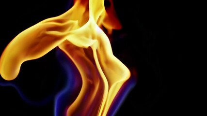 Poster - Abstract flame with vibrant colors against dark background, artistic expression concept