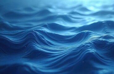Aufkleber - AI generated illustration of blue ocean water surface. Rich spectrum of rippling patterns creating abstract sea texture. Generative artwork evokes calm, imagine aquatic background with spectral