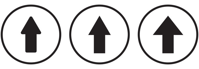 Poster - Up arrow circle vector icon . up pointing sign. white background. outline and filled version .