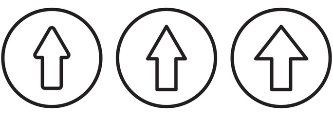Poster - Up arrow circle vector icon . up pointing sign. white background. outline and filled version .