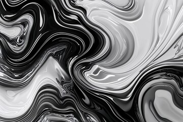Wall Mural - Monochrome Black and White Glossy Noise Texture for Abstract Liquid Designs and Elegant Website Headers