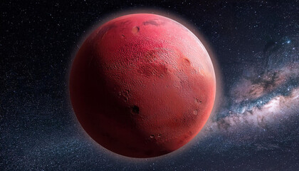 crimson planet in outer area