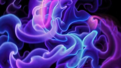 Poster - Colorful neon smoke swirl background, vibrant abstract design. Psychedelic art and creativity concept