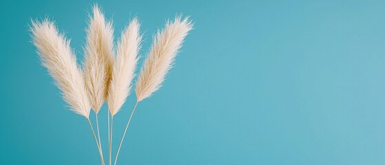 Poster - Elegant pampas grass arrangement studio setting floral calm environment close-up view nature aesthetic