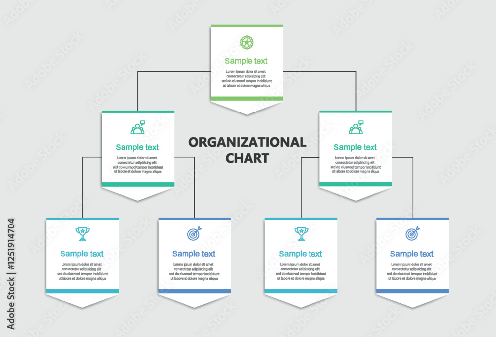 Corporate organizational chart. Business hierarchy infographic elements ...