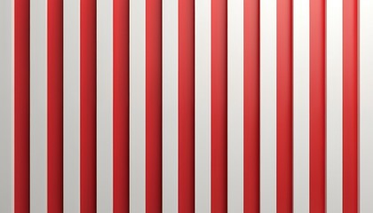 Leinwandbilder - Red, white vertical striped pattern with 3D effect creating depth. Simple abstract design, minimal background for graphic illustration, digital art, website banner. Clean smooth surface, bright