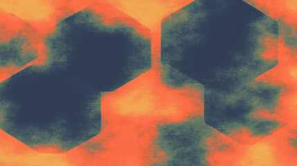 Fototapete - Vibrant geometric abstract pattern with bold orange and black shades