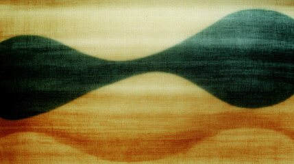 Fototapete - Abstract geometric pattern with green and orange hues on textured surface