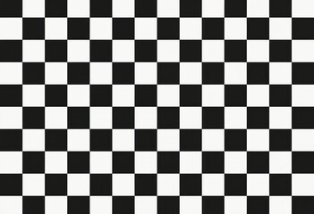 Poster - Alternating black, white squares form repeating checkerboard pattern. Graphic element creates abstract geometric backdrop seamless wallpaper design suitable for modern textile, print projects