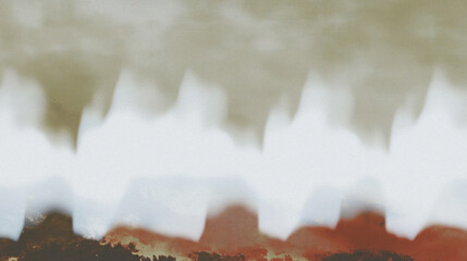 Poster - Abstract landscape painting with earthy tones and textured waves