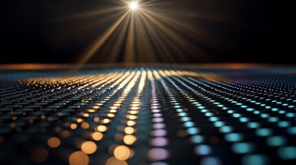 Poster - abstract neon light background in 3d, featuring an empty space scene on a dark night with a spotligh