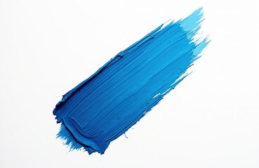 Aufkleber - Isolated blue brush stroke on white background. Abstract paint smear illustration. Perfect for modern graphic design, creative projects, visual communication, artistic expression. Bold brushstroke