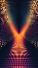 Poster - Perspective view of a futuristic hallway glowing with warmth