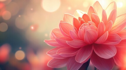 Wall Mural - Close up of a bright pink dahlia bloom