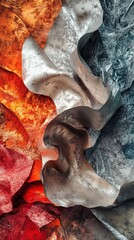 Poster - Abstract rendering of a textured wave form with contrasting colors