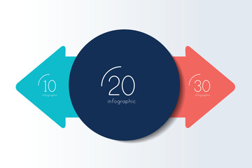 Wall Mural - 2 elements scheme, diagram. two arrows. infographic template.
