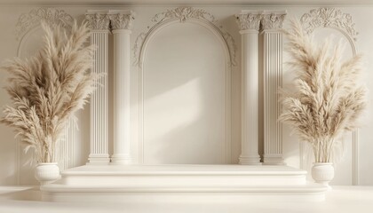 Poster - Luxurious Classic Podium Product For Branding And Product Presentation: A Stunning Rendering Of Elegance And Perfection